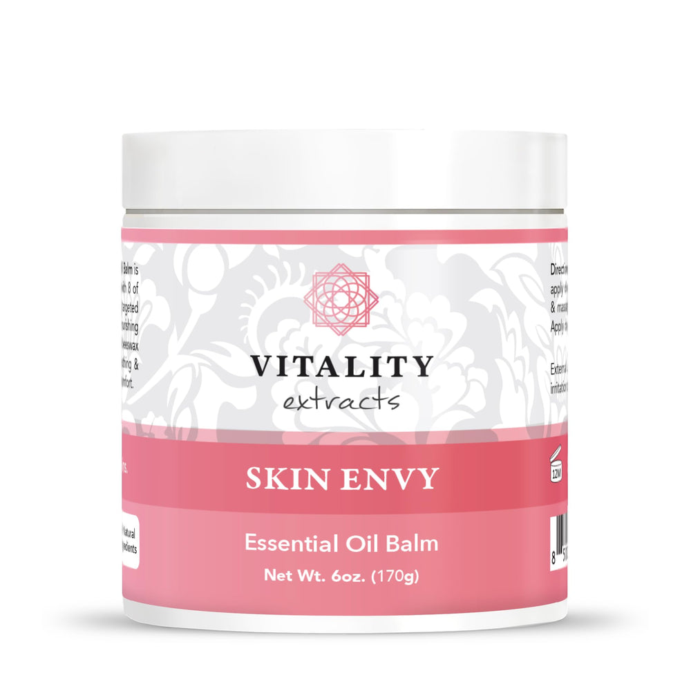 Vitality Skin Envy Balm bottle showcasing rich hydration for dry skin
