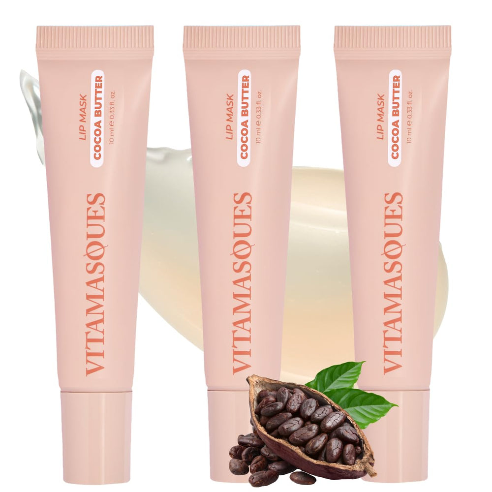 Vitamasques Lip Mask pack 3 collection product shot highlights overnight hydration.