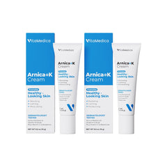 VitaMedica Arnica Cream tube applying soothing post bump discoloration