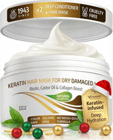 VITAMINS hair cosmetics keratin hair mask bottle closeup for smooth results