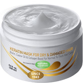 VITAMINS keratin mask packaging signaling premium repair and revitalization.