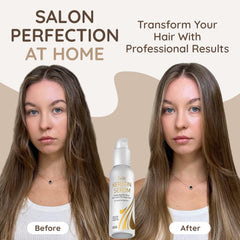 VITAMINS hair cosmetics keratin serum bottle top view highlights sleek packaging for styling