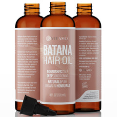 Vitamo Batana Oil bottle close-up for premium hydration of dry hair.