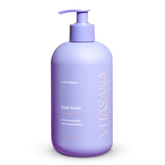 Vitasana natural body wash bottle with lavender citrus for gentle daily cleansing.