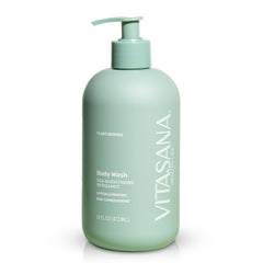 Vitasana Sea Buckthorn Bergamot bottle highlights gentle, moisturizing cleanse for sensitive skin.