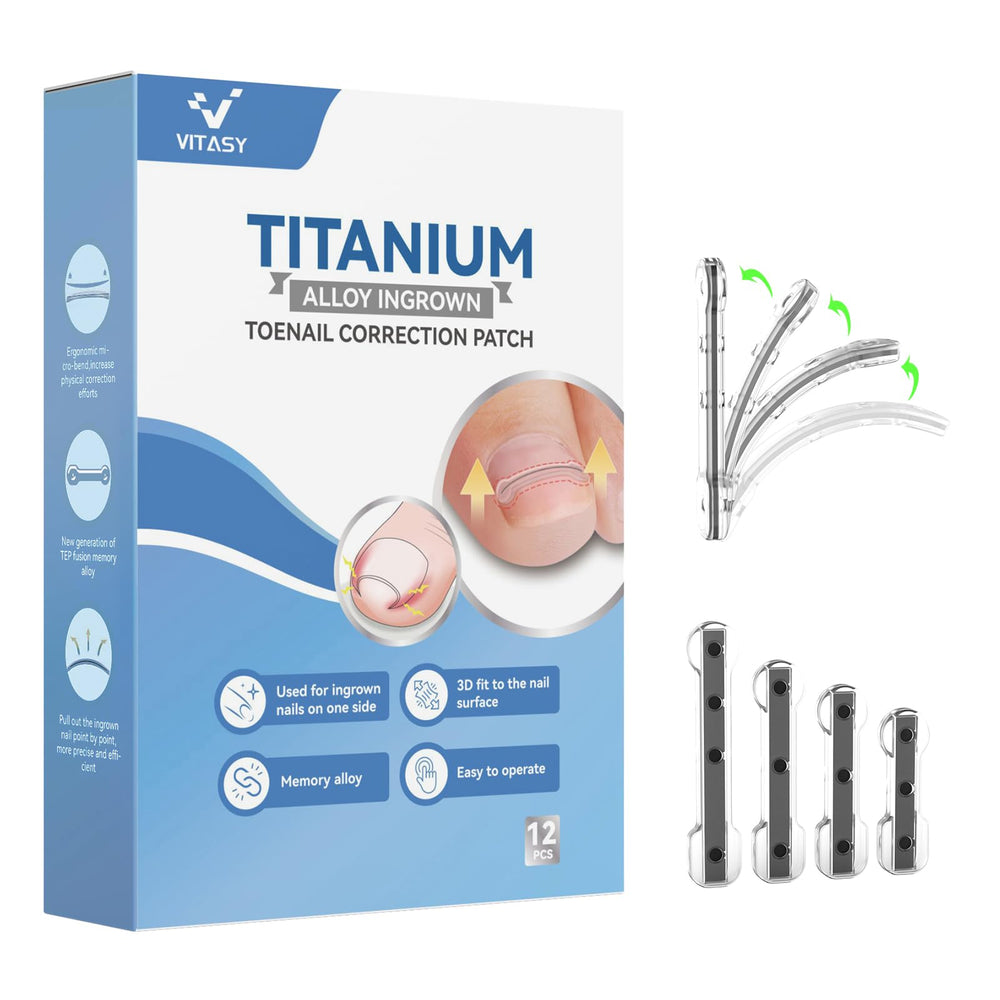 VITASY ingrown toenail kit shows four sizes for a customized fit and comfort.