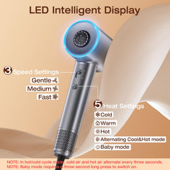 VivaEase hair dryer side profile shows ergonomic grip for comfortable styling.