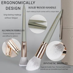 VIVID BEAUTY vegan bristles provide gentle, powder-holding application for sensitive skin