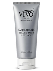 Vivo Per Lei facial peeling gel jar closeup shows gentle exfoliation for smoother skin.