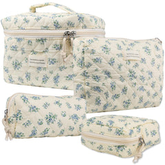 VIWIME makeup bag blue rose front view for travel organization