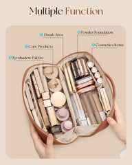 Vlando makeup bag transparent divider helps keep items clean and visible