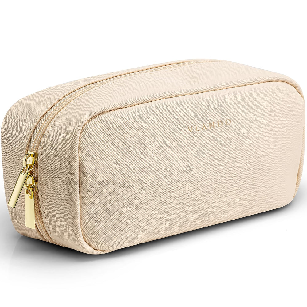 Vlando small makeup bag front view shows portable organization for travel.