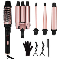 Vnina 5-in-1 curling wand set packaging with all attachments for versatile styling at home