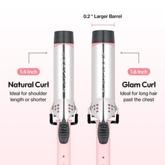 Vodana GlamWave pink ceramic plates close-up shows gentle heat for minimized damage.
