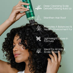 VOERUY Scalp Treatment dispense pump shows easy leave-in application.