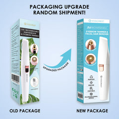 VG VOGCREST 2in1-facial-hair-remover in-use highlights versatile, gentle facial grooming.