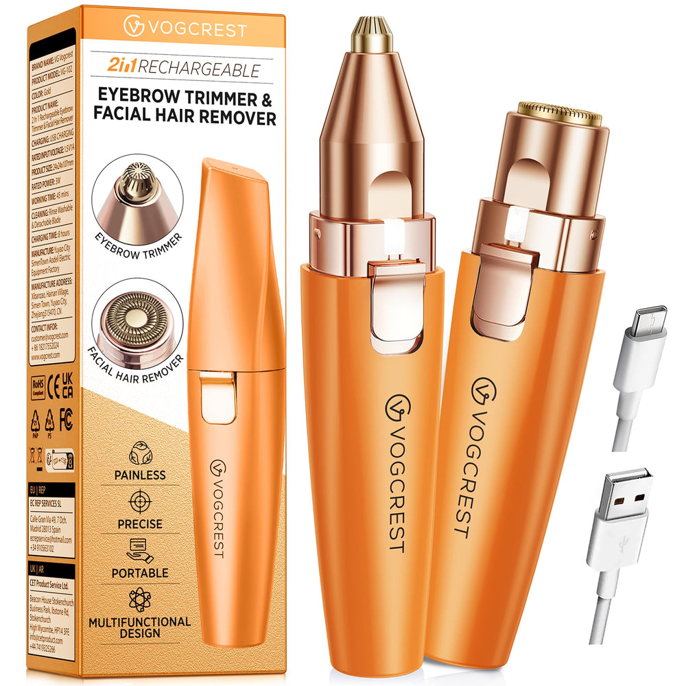 VG VOGCREST Eyebrow Facial Trimmer compact-travel for easy daily grooming at home.