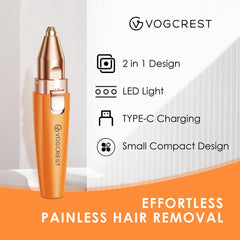 VG VOGCREST Eyebrow Facial Trimmer led-light-visibility helps see fine hairs clearly.