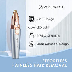VG VOGCREST Trimmer demonstrating smooth skin performance on the face.