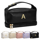 Vogewood monogram makeup bag double-layer storage for cosmetics on the go