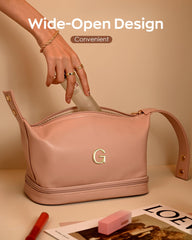 Vogewood top opening with small compartments for lip products and earrings