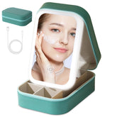 Voioe espejo de maquillaje de viaje con luz LED en 3 colores, perfecto para retoques.