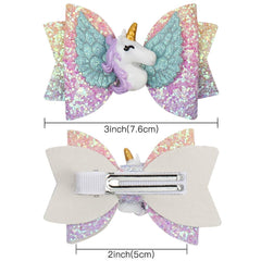 Volepet unicorn bows secure clip suits fine hair and comfortable wear.