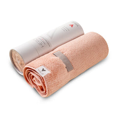 VOLO Hero Cloud Pink Hair Towel drying action with Nanoweave fabric in use.