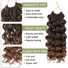 Vomella GoGo Curl ombre brown T30 shade close-up styling option