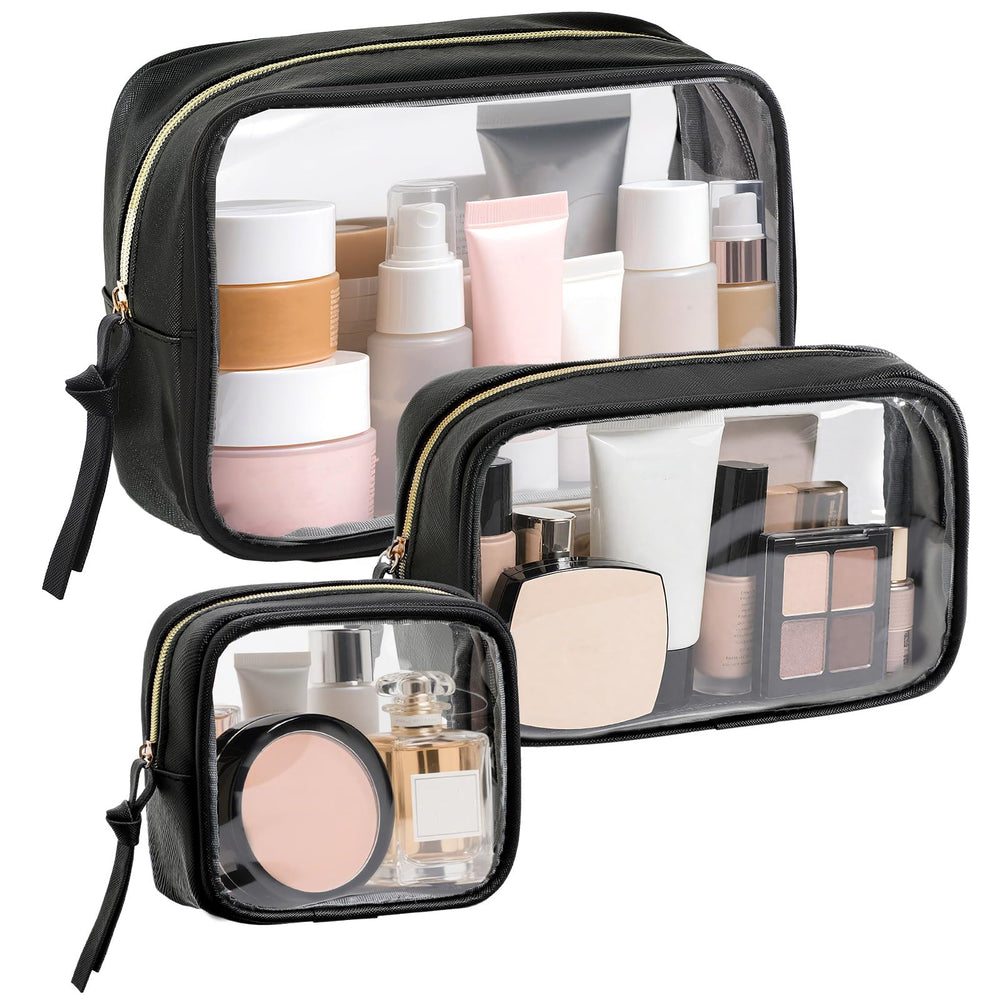 Vorspack travel makeup bag large interior view shows towel and toiletries organization.