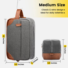 Vorspack Travel Toiletry Bag water resistant canvas protects contents during travel.