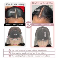 Vorynix 13x6 lace front detail highlights larger parting area for versatile styling