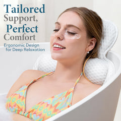 VOXOR bath pillow with 54 non-slip suction cups secures tub edges