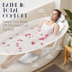 VOXOR bath pillow thick 5D mesh cushions shoulders and hips for comfort.