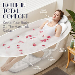 VOXOR bath pillow's swimsuit-material cushion blends softness with skin-friendly comfort