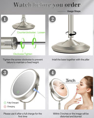 VPU makeup mirror 1x view shows your whole face for even makeup base.