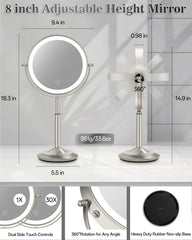VPU makeup mirror 30x magnification focuses on tiny details for precise eyeliner.