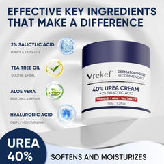 VREKEF Urea Cream 40% creamy texture enables easy daily application.