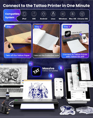 Vretti P84 top view highlights easy-access controls for quick on-site tattoo printing.