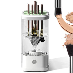 Vseomay electric makeup brush cleaner machine front view in white enables quick, deep cleaning for all brush sizes.