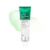 VT COSMETICS Cica Cream Plus bottle closeup signaling lightweight hydration for calm, glowing skin