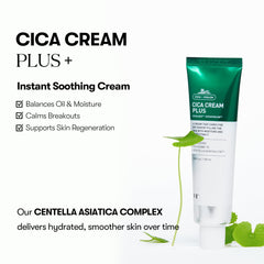 VT COSMETICS Cica Cream Plus on skin texture image shows smoothing and balanced oil