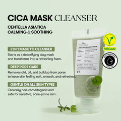 VT COSMETICS CICA Mask Cleanser foaming lather delivers gentle cleansing.