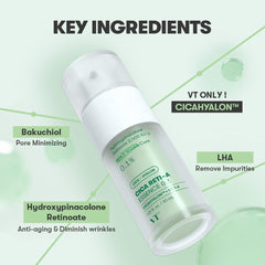 VT COSMETICS Cica Reti-A Retinol Essence texture close-up highlights hydrating feel.