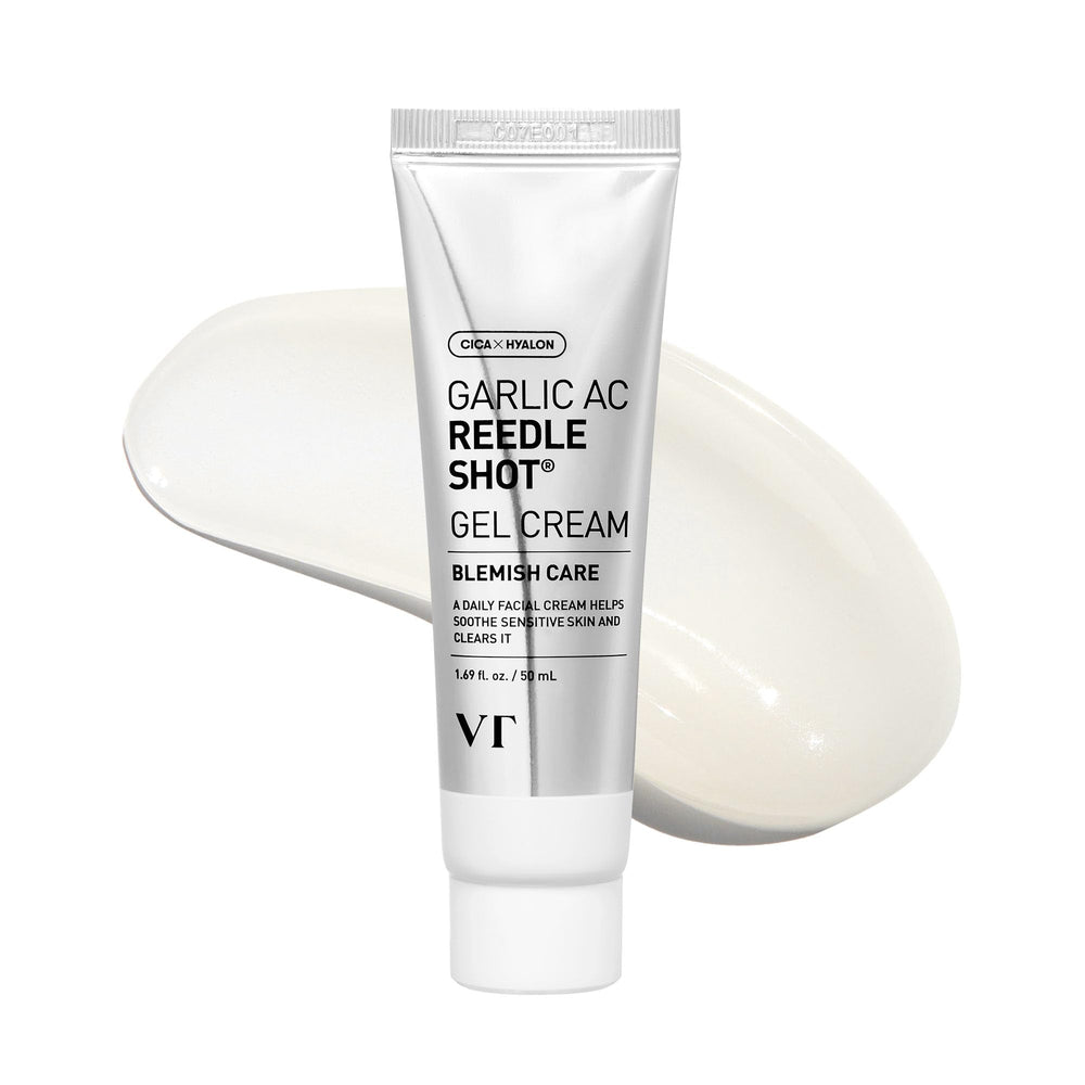 VT COSMETICS Garlic AC Reedle Shot Gel Cream bottle for daily hydration and gentle exfoliation.