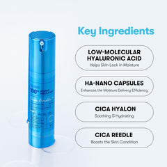 VT COSMETICS Hydrop Reedle Shot hyaluronic-acid molecule visual conveys ultra-fine hydration particles
