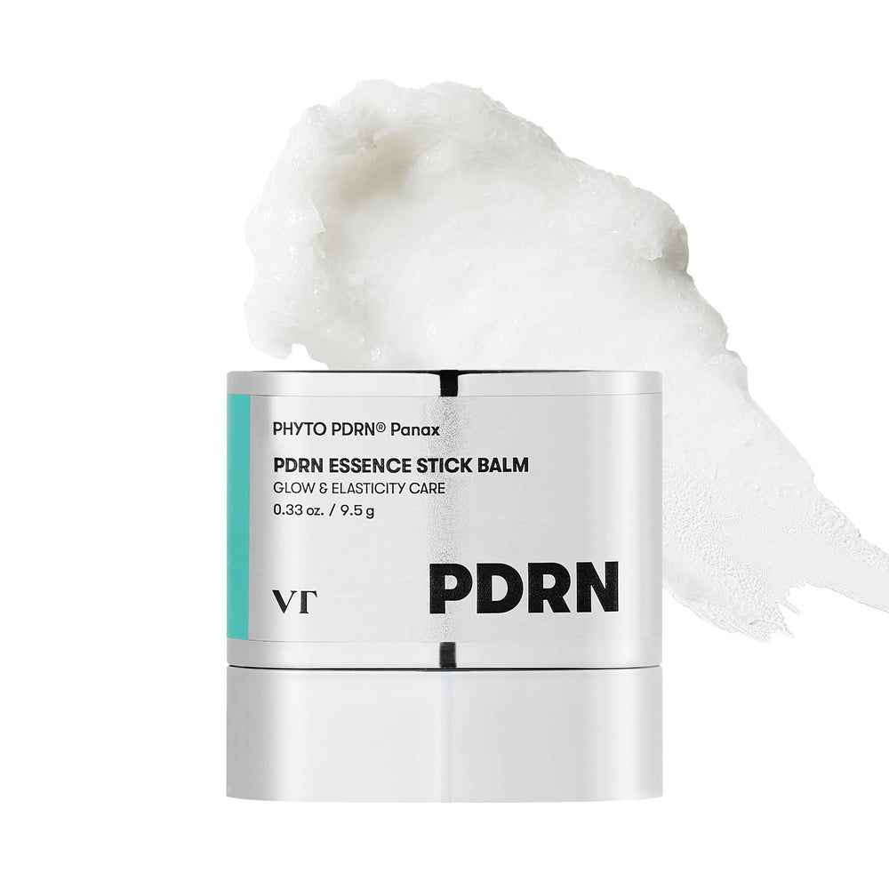 VT COSMETICS PDRN Essence Stick Balm application close-up, showing smooth glide for radiant glow