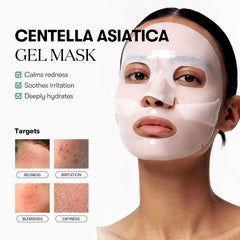 VT COSMETICS Pro Cica Reedle Shot mask being applied for intense soothing.