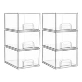 Vtopmart six-pack clear storage drawers stacked for compact vanity organization.