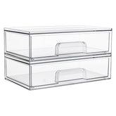 Vtopmart clear stackable drawers outer box keeps items visible and organized.